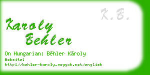 karoly behler business card